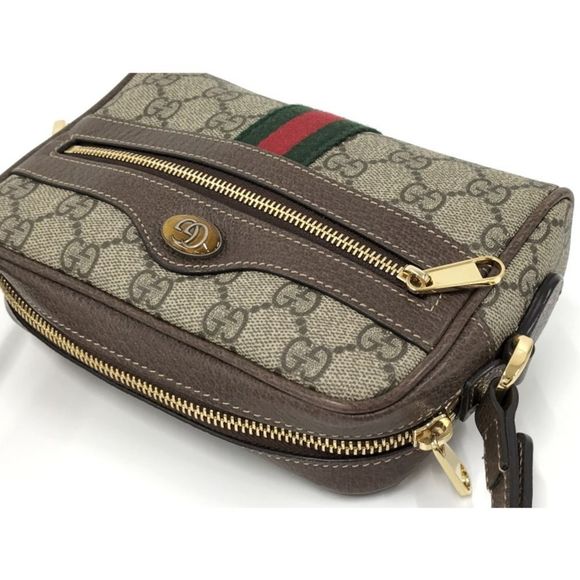 GUCCI Ophidia Shoulder Bag in GG Supreme Leather Beige Brown - Picture 3 of 10